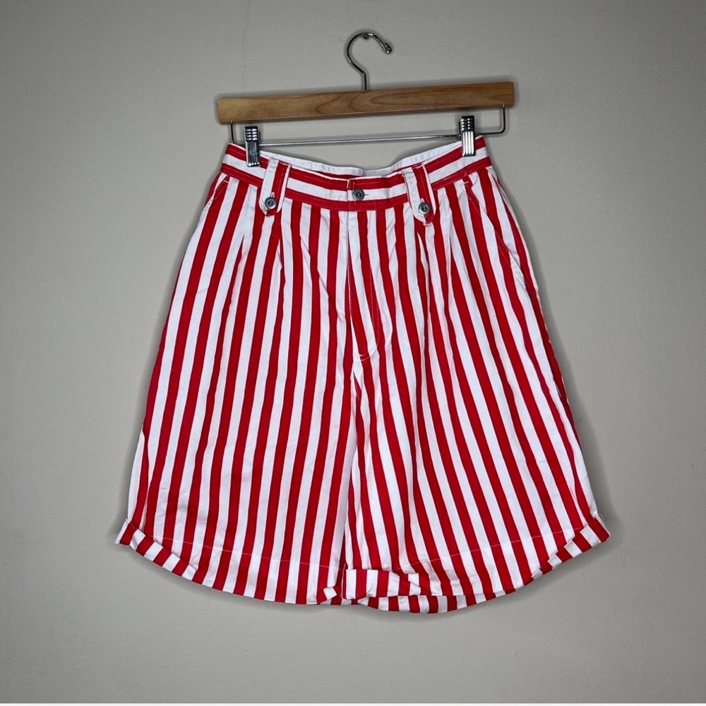 Vintage red and white striped shorts